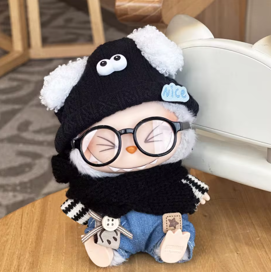 Black and White Sweater Overall with Hat