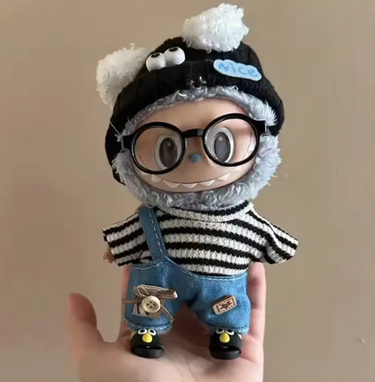Black and White Sweater Overall with Hat