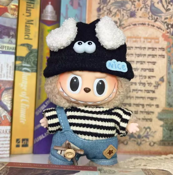 Black and White Sweater Overall with Hat
