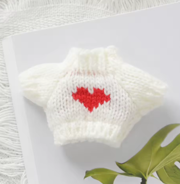 White Red Heart Sweater